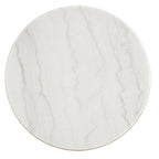 Egan Champagne Silver Finish Round Marble Top End Table by iNSPIRE Q Modern