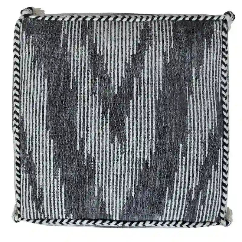 Sevita Gray Modern Electrostatic Geometric Pouf Ottoman