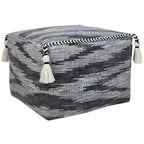 Sevita Gray Modern Electrostatic Geometric Pouf Ottoman