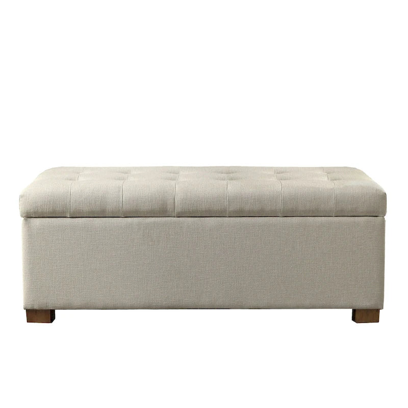 Porch & Den Camero Beige Tufted Storage Bench