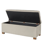 Porch & Den Camero Beige Tufted Storage Bench
