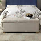 Porch & Den Camero Beige Tufted Storage Bench