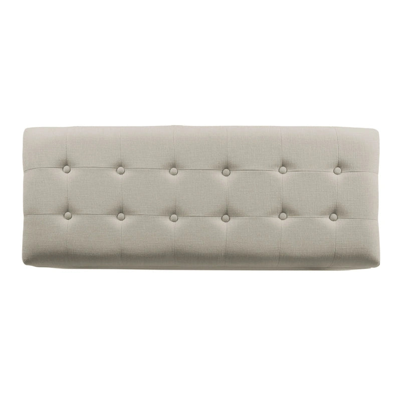Porch & Den Camero Beige Tufted Storage Bench