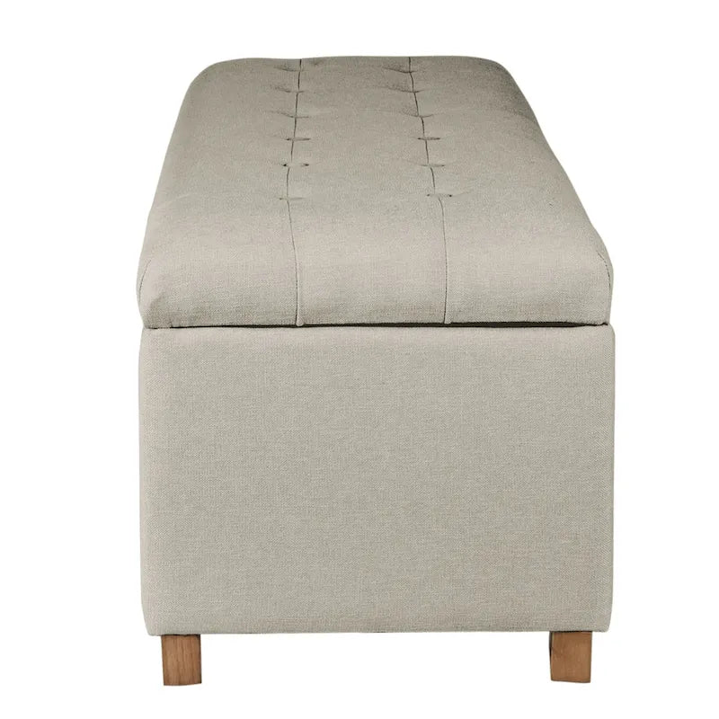 Porch & Den Camero Beige Tufted Storage Bench
