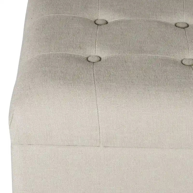 Porch & Den Camero Beige Tufted Storage Bench