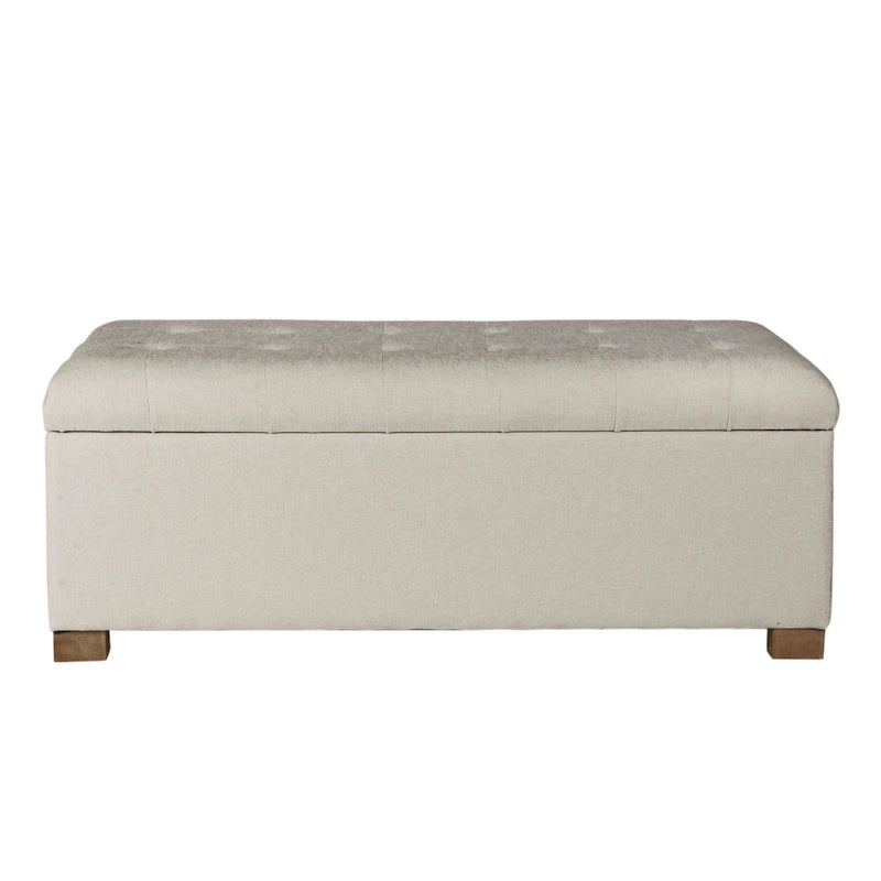 Porch & Den Camero Beige Tufted Storage Bench