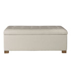 Porch & Den Camero Beige Tufted Storage Bench