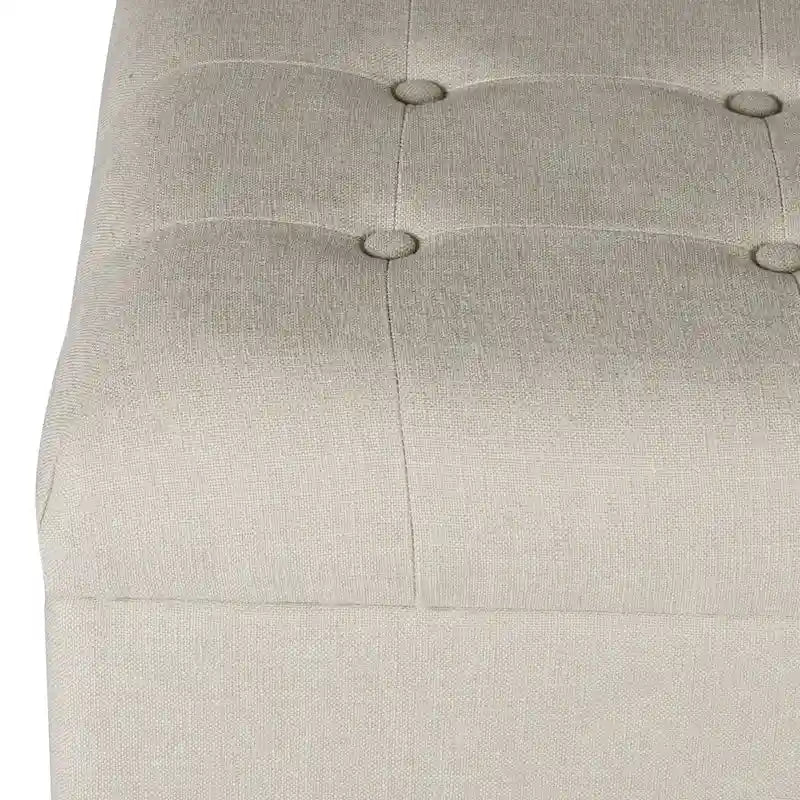 Porch & Den Camero Beige Tufted Storage Bench