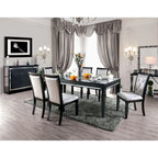 Silver Orchid Amann Contemporary Black 84-inch Glass Top Dining Table