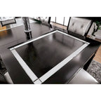 Silver Orchid Amann Contemporary Black 84-inch Glass Top Dining Table