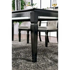 Silver Orchid Amann Contemporary Black 84-inch Glass Top Dining Table