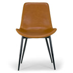 Alary Caramel Brown Faux Leather Modern Dining Chair (Set of 2)