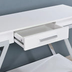 Cas Modern White 48-inch Steel 1-Drawer Sofa Table with Shelf by Furniture of America