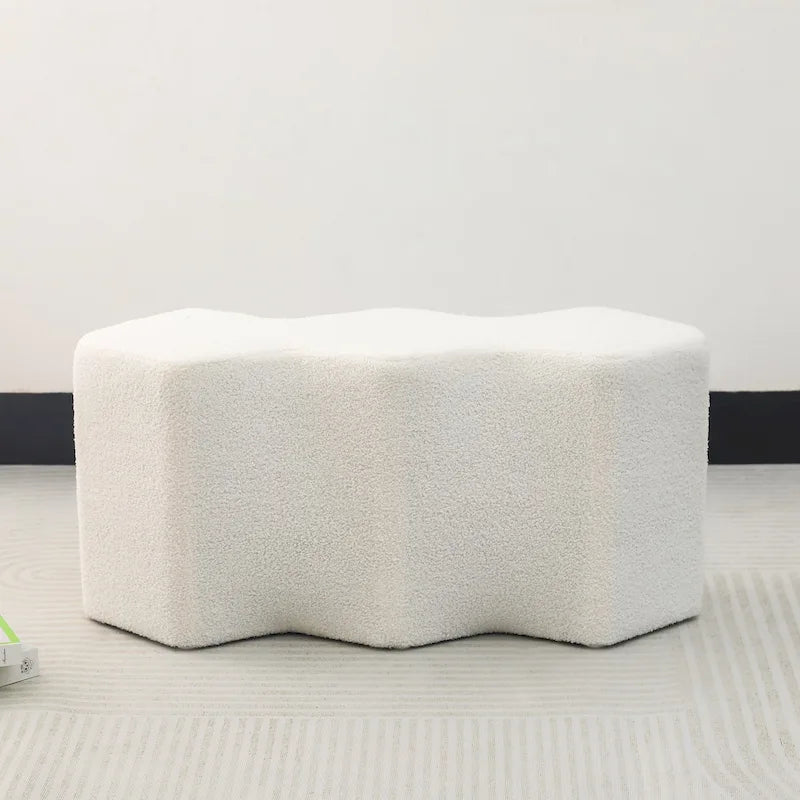 Adeco 35 Long Ottoman Bench Velvet Polygon Foot Stool
