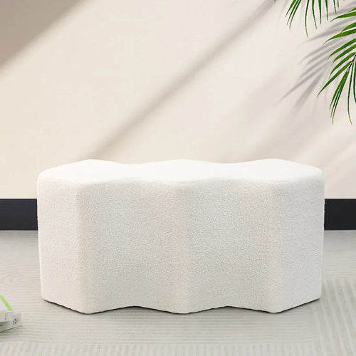 Adeco 35 Long Ottoman Bench Velvet Polygon Foot Stool