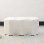 Adeco 35 Long Ottoman Bench Velvet Polygon Foot Stool