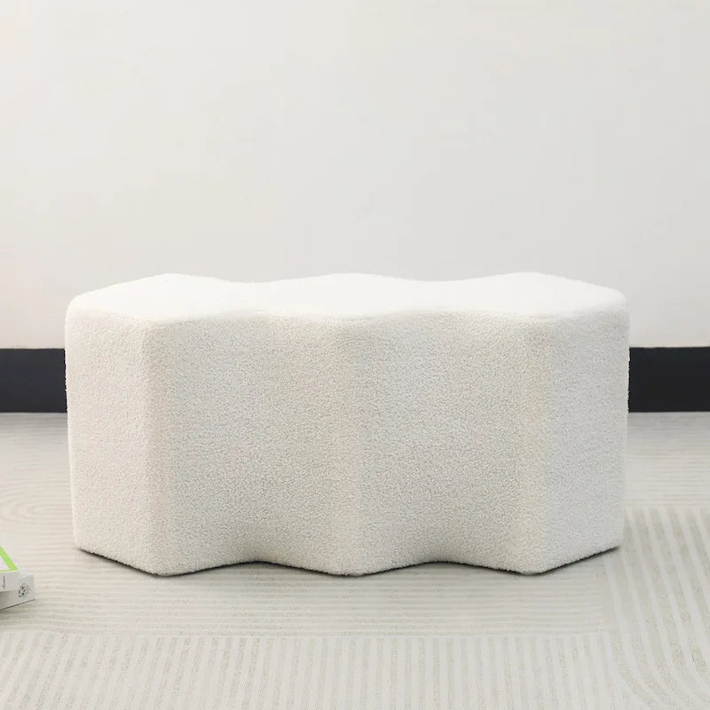 Adeco 35 Long Ottoman Bench Velvet Polygon Foot Stool