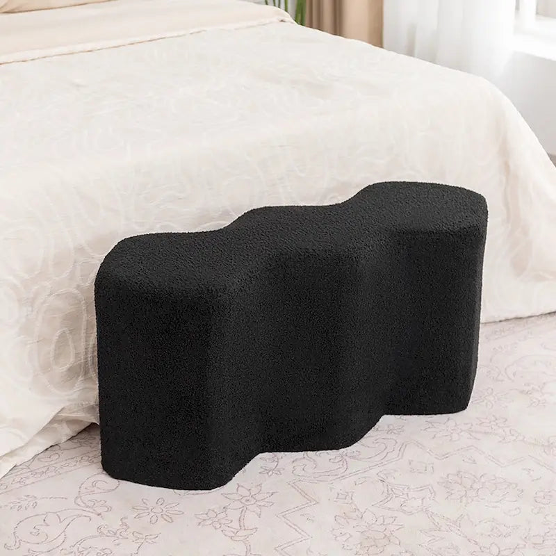 Adeco 35 Long Ottoman Bench Velvet Polygon Foot Stool