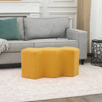 Adeco 35 Long Ottoman Bench Velvet Polygon Foot Stool