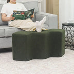 Adeco 35 Long Ottoman Bench Velvet Polygon Foot Stool