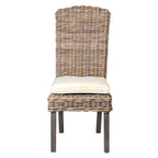 Natural Rattan Cushioned Dining Chairs by East at Main (Set of 2)