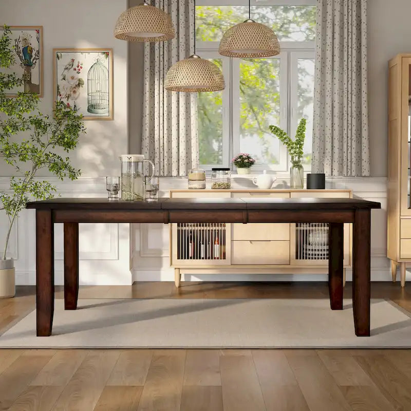 Furniture of America Paur Cottage Cherry 78-inch Expanding Dining Table