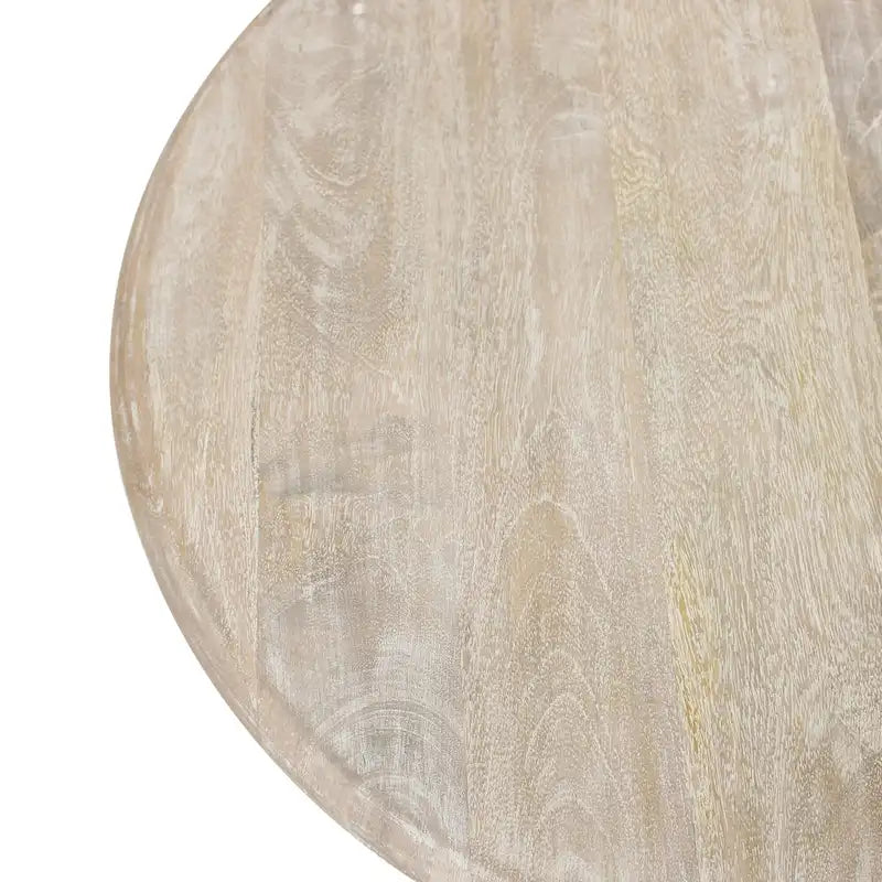 Kafe Natural Mango Wood Round Side Table by East at Main
