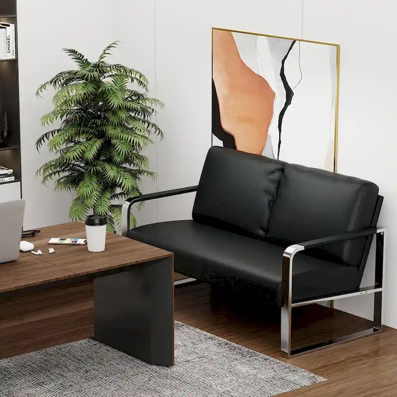 small LoveSeat sofa, Mini Couch leather loveseat for small spaces Faux Leather Loveseat Sofa Small Sofa Couches