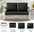 small LoveSeat sofa, Mini Couch leather loveseat for small spaces Faux Leather Loveseat Sofa Small Sofa Couches