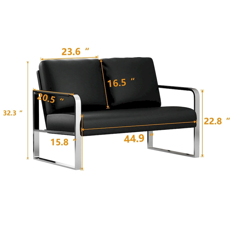 small LoveSeat sofa, Mini Couch leather loveseat for small spaces Faux Leather Loveseat Sofa Small Sofa Couches