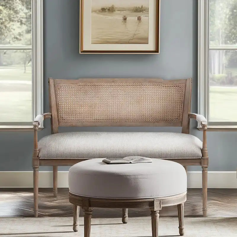 Madison Park Willshire Beige Reclaimed Natural Settee