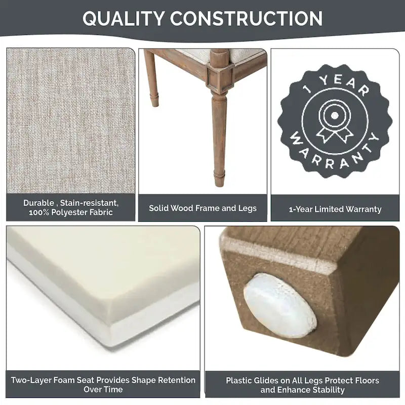Madison Park Willshire Beige Reclaimed Natural Settee