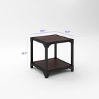 Davee 3 Pieces Wood and Metal Coffee Table Set with Shelf - 40x20x18 & 20x20x20 &20x20x20