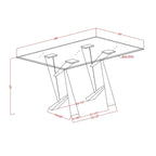 Furniture of America Zygard Modern Black 58-inch Glass Top Dining Table