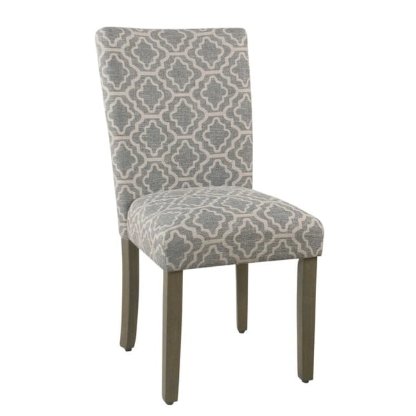 HomePop Parsons Ash Grey Geometric Dining Chair (Set of 2)