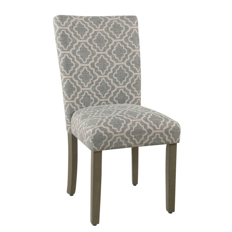 HomePop Parsons Ash Grey Geometric Dining Chair (Set of 2)