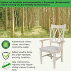Solid Wood Double X-Back Dining Chair with Arms