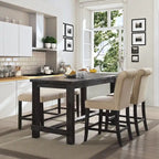 Furniture of America Tays Rustic Black 60-inch Counter Height Dining Table