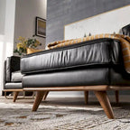 Gianella Black Oxford Leather Sectional Sofa by iNSPIRE Q Modern
