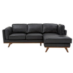 Gianella Black Oxford Leather Sectional Sofa by iNSPIRE Q Modern