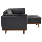 Gianella Black Oxford Leather Sectional Sofa by iNSPIRE Q Modern