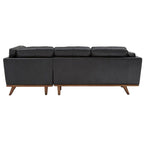 Gianella Black Oxford Leather Sectional Sofa by iNSPIRE Q Modern