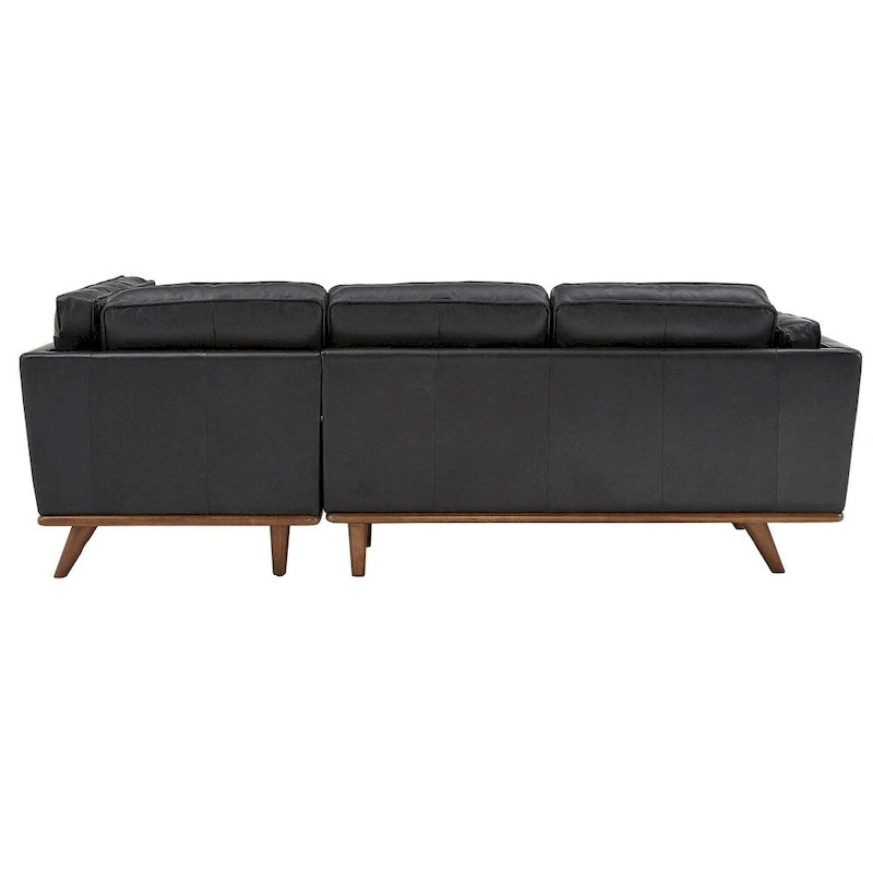 Gianella Black Oxford Leather Sectional Sofa by iNSPIRE Q Modern