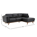Gianella Black Oxford Leather Sectional Sofa by iNSPIRE Q Modern