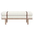 HomePop upholstered Bench with Wood Base
