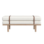 HomePop upholstered Bench with Wood Base