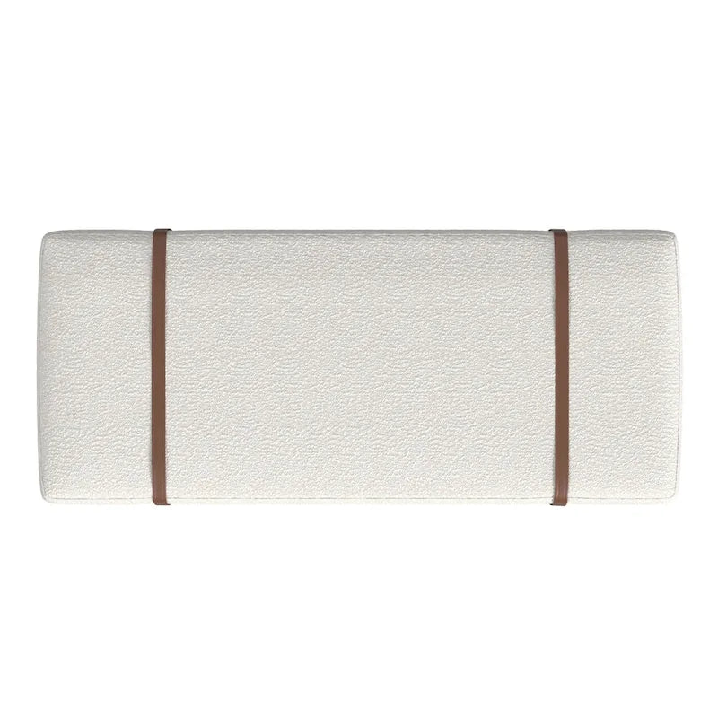 HomePop upholstered Bench with Wood Base