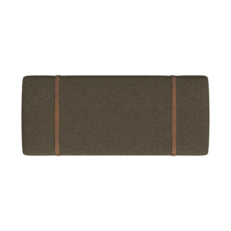 HomePop upholstered Bench with Wood Base