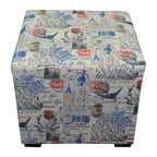 Merton Prime Printed Tufted Square Ottoman