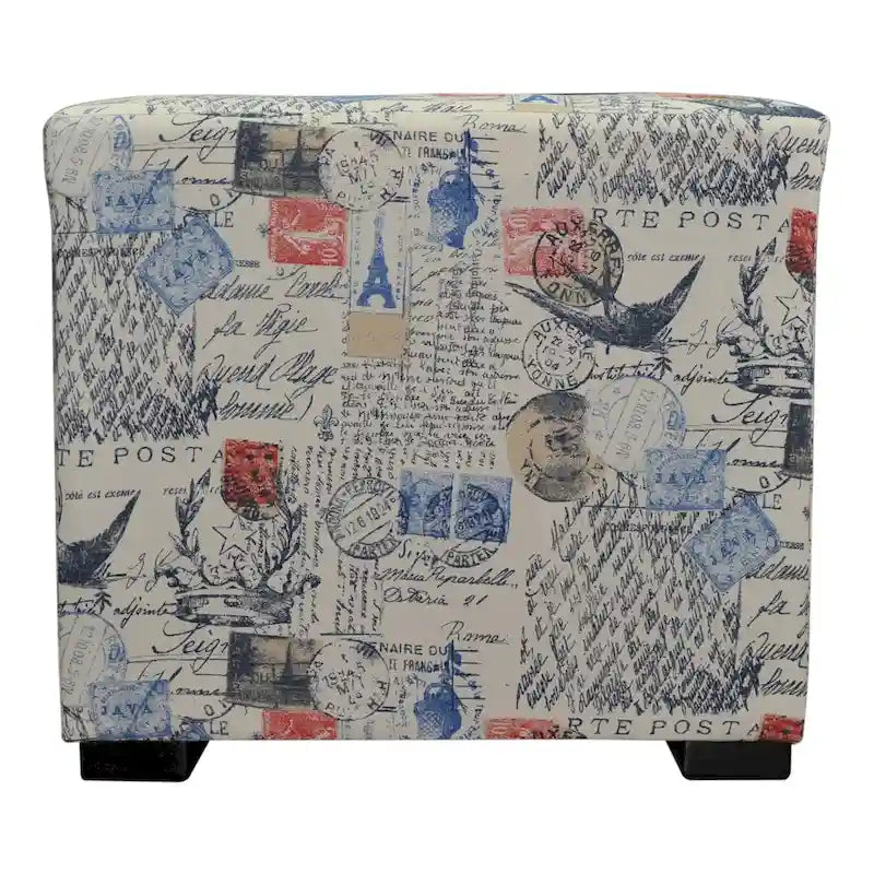 Merton Prime Printed Tufted Square Ottoman